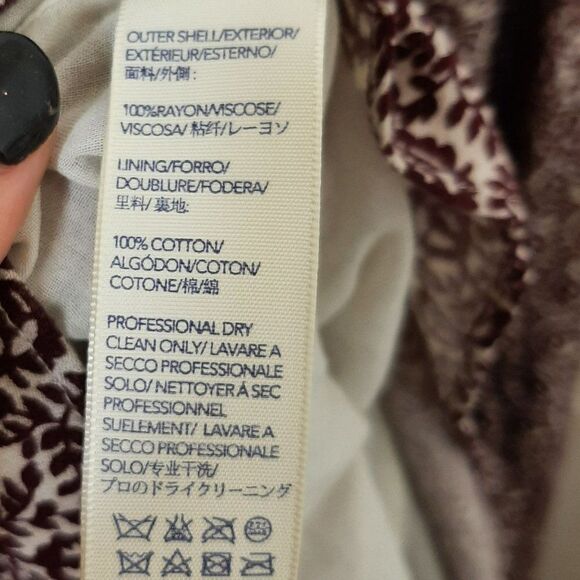 Rebecca Minkoff Havasu Burgundy and Cream Floral Dress sz 10 - Picture 7 of 7